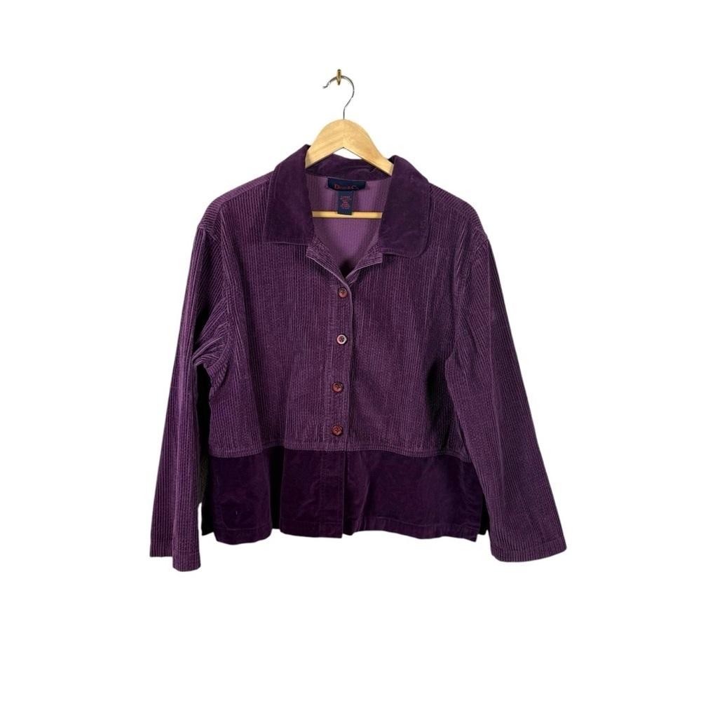 Vintage Purple Corduroy Button-Up Jacket